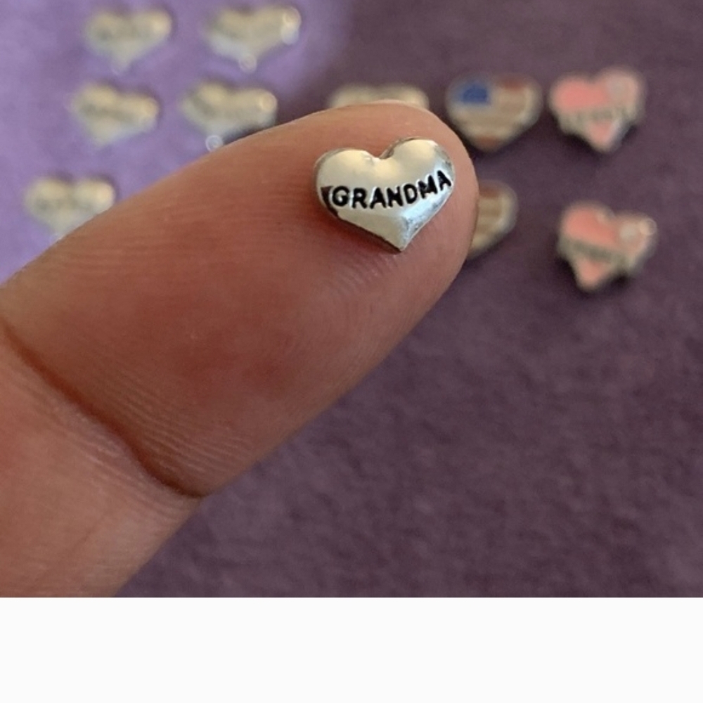 Grandma Heart Charm For Floating Lockets